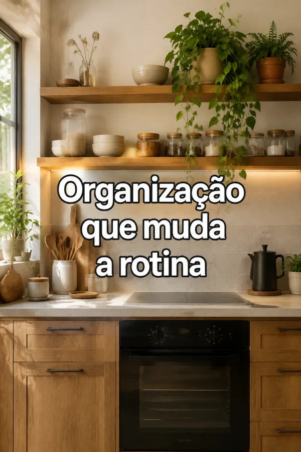 Concorrente mostrando uma cozinha organizada